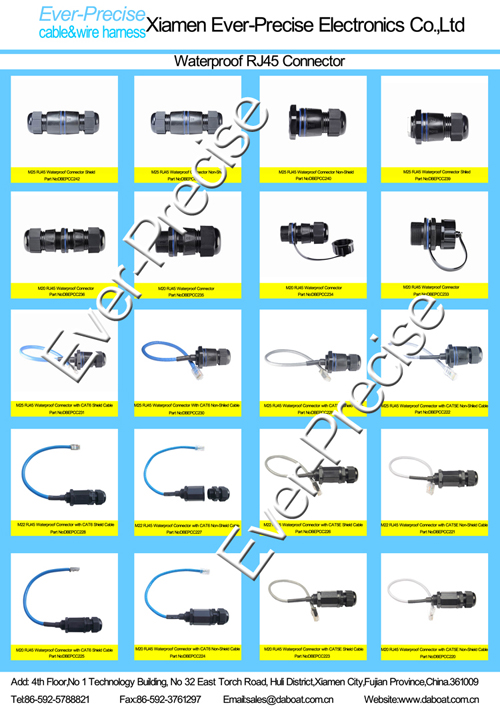 Industrial IP67 Waterproof Ethernet Connectors